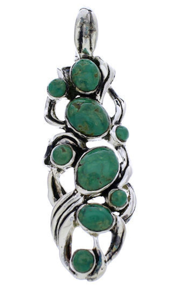 Southwestern Sterling Silver Jewelry Turquoise Pendant PX30338